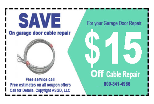 New Garage Door cable Repair Coupon 15% Off